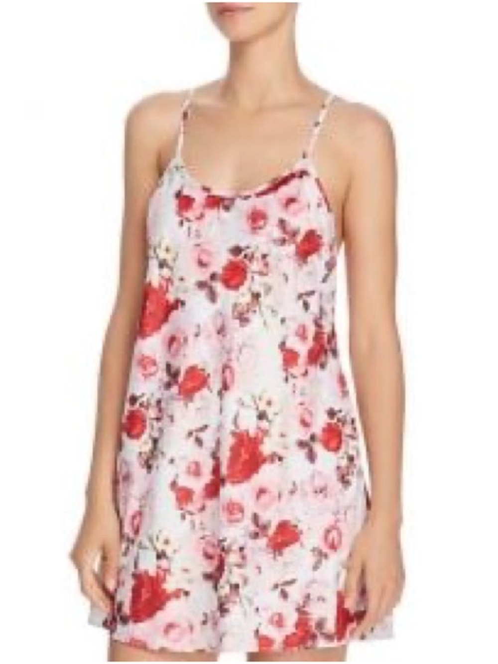 FLORA NIKROOZ Alejandra 2-Piece Satin Floral Chemise Nightgown & Kimono Robe Set